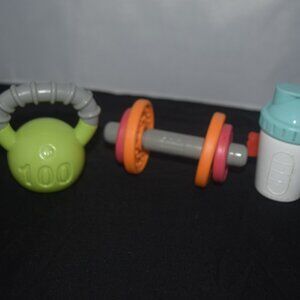 Fisher-Price Baby Biceps 3-Piece Gift Set - Kettlebell, Dumbbell & Shaker Cup